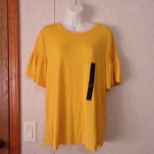 Banana Republic (New with Tags) Yellow Short Bell Sleeve Luxespun Sweater Size L